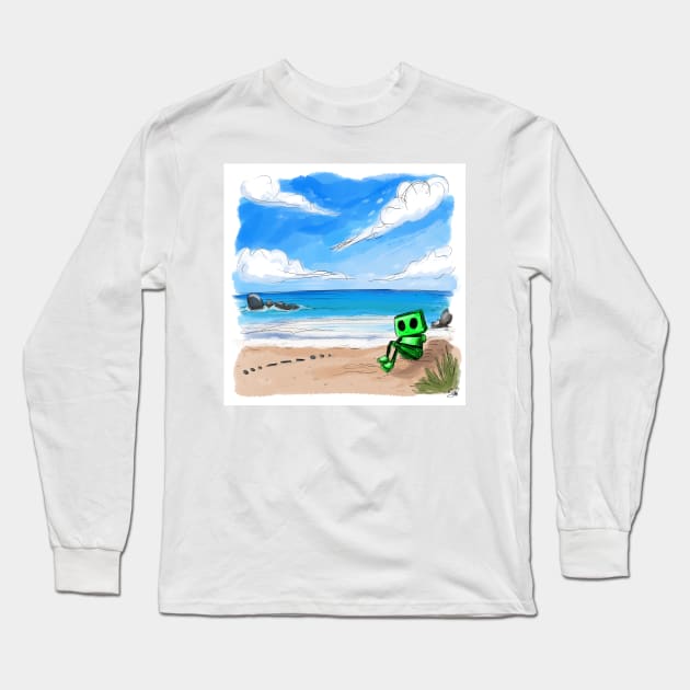 Robot Signal Long Sleeve T-Shirt by hollydoesart